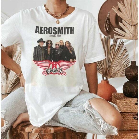 Other - Aerosmith  Peace Out Farewell Tour T Shirt Black Crowes Concert Graphic